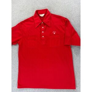 Indiana Hoosiers Vintage 80's Stitched Basketball Polo Shirt (Men's XL) Red